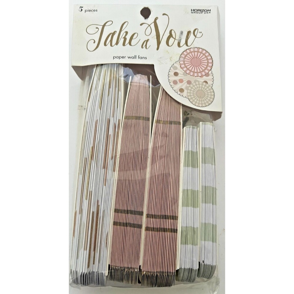 Paper Wall Fans set of 5 by Take a Vow for Party Decor Brand New!